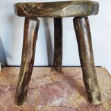Tripod stool Brutalist Folk art