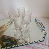 Art Deco beveled mirror tray