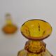 Bohemian glass carafe engraved amber colour