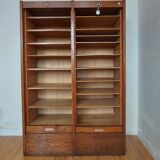 Double frame cabinet with solid oak curtains 50s