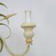 Masca vintage wheat stalk chandelier in off-white and pastel green metal.
