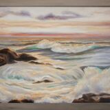 Cuadro antiguo del mar al óleo firmada. Marina al oleo firmada.