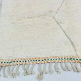 Tapis en laine pure fait main traditionnelle motifs colorés 140 x 260 cm