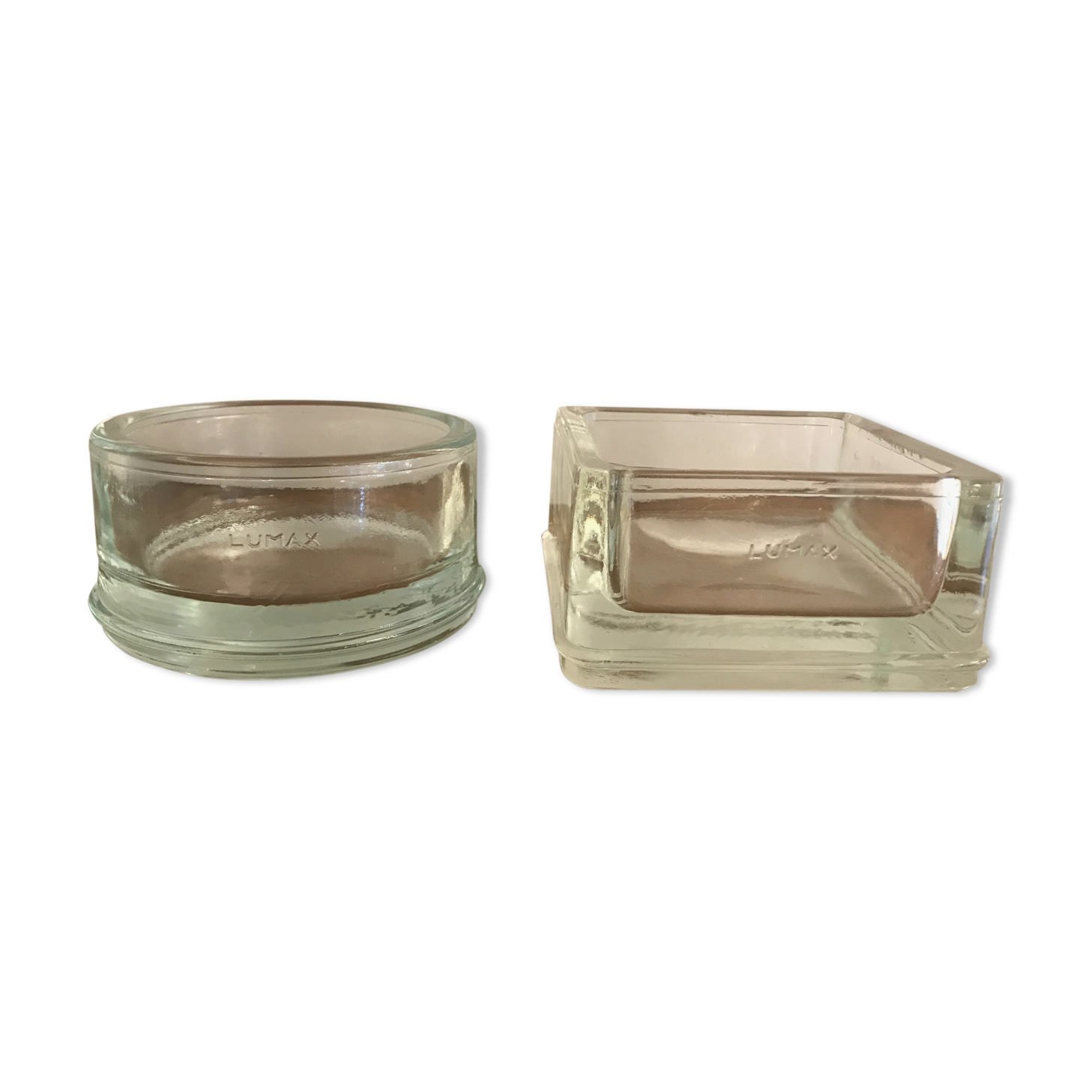 Lot of two glass-paved ashtrays Lumax 1950