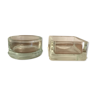 Lot of two glass-paved ashtrays Lumax 1950