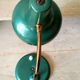 50's 50's green metal articulated desk lamp and golden flexible foot