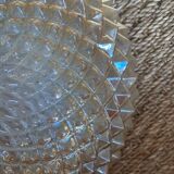 Ceiling lamp round amber globe blown glass