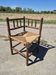 Vintage Dutch rustic corner chair bobbin turned oak with rush seating