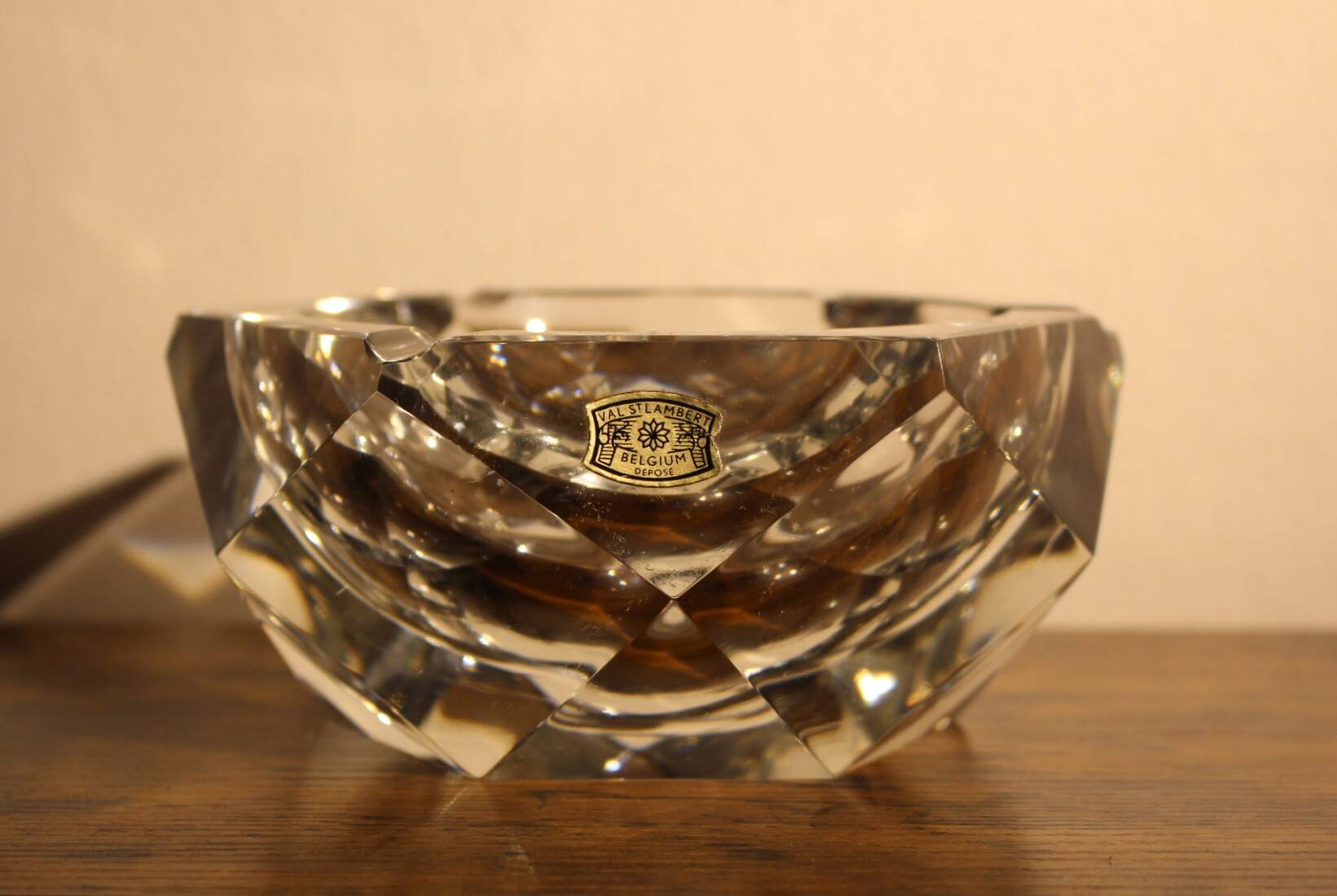 Val St Lambert crystal ashtray