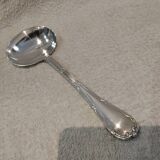 Silver-plated sauce spoon by Christofle silversmiths, Louis XVI ribbons