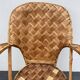Set consisting of a table and three chairs made of chestnut slats from the 1950s/60s.