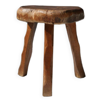 Rustic wooden stool 19th century