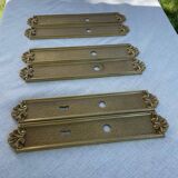 Vintage Lot of 3 Pairs of Heavy Brass Door Plates Lyon France