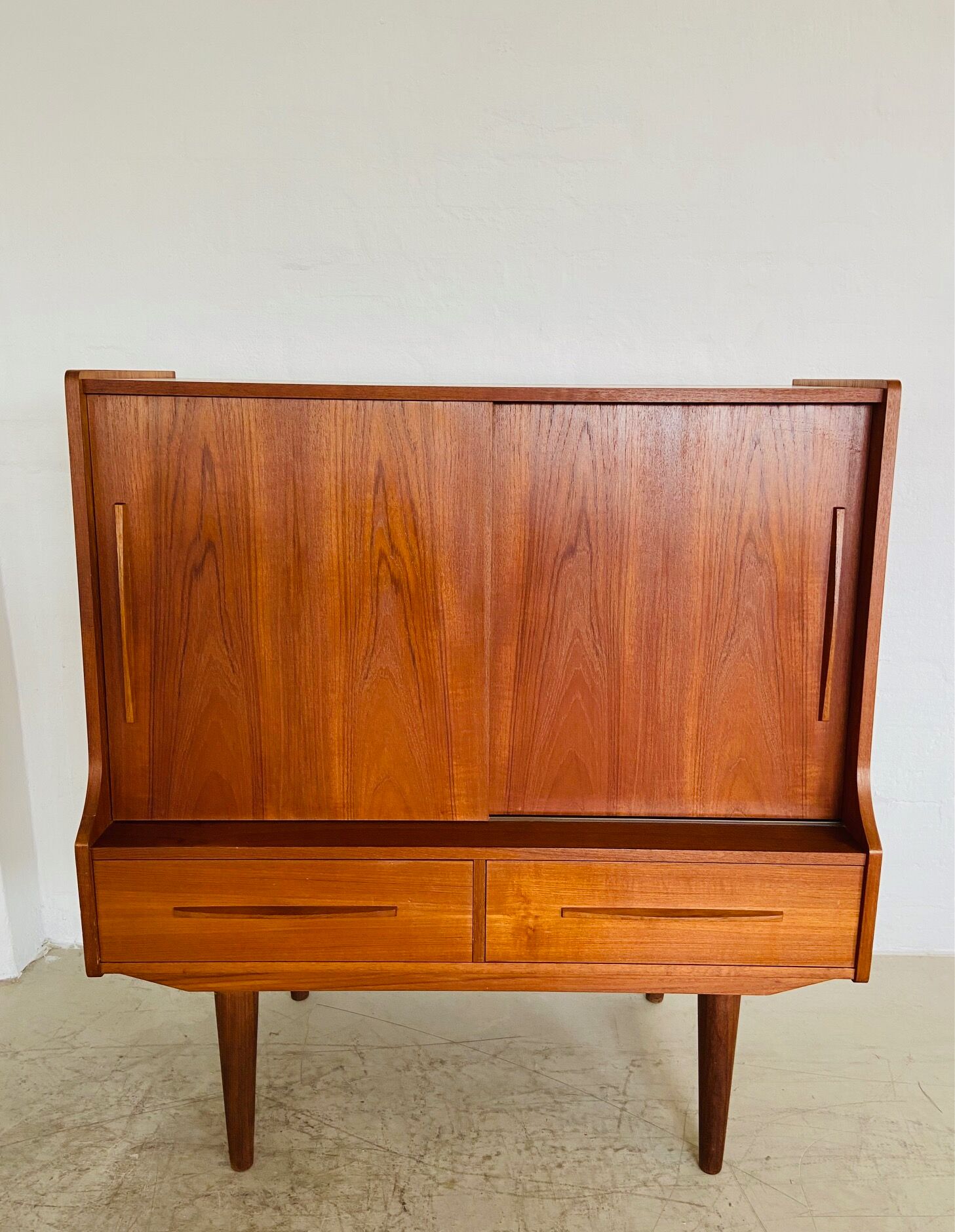 Vintage Danish mid-century teak bar cabinet 1960