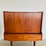 Vintage Danish mid-century teak bar cabinet 1960