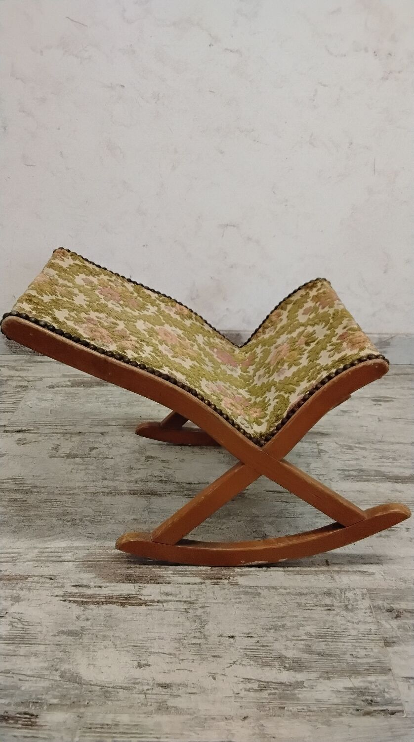 Antique rocking footrest