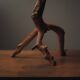Brutalist lamp in olive wood, Provence, 1970s