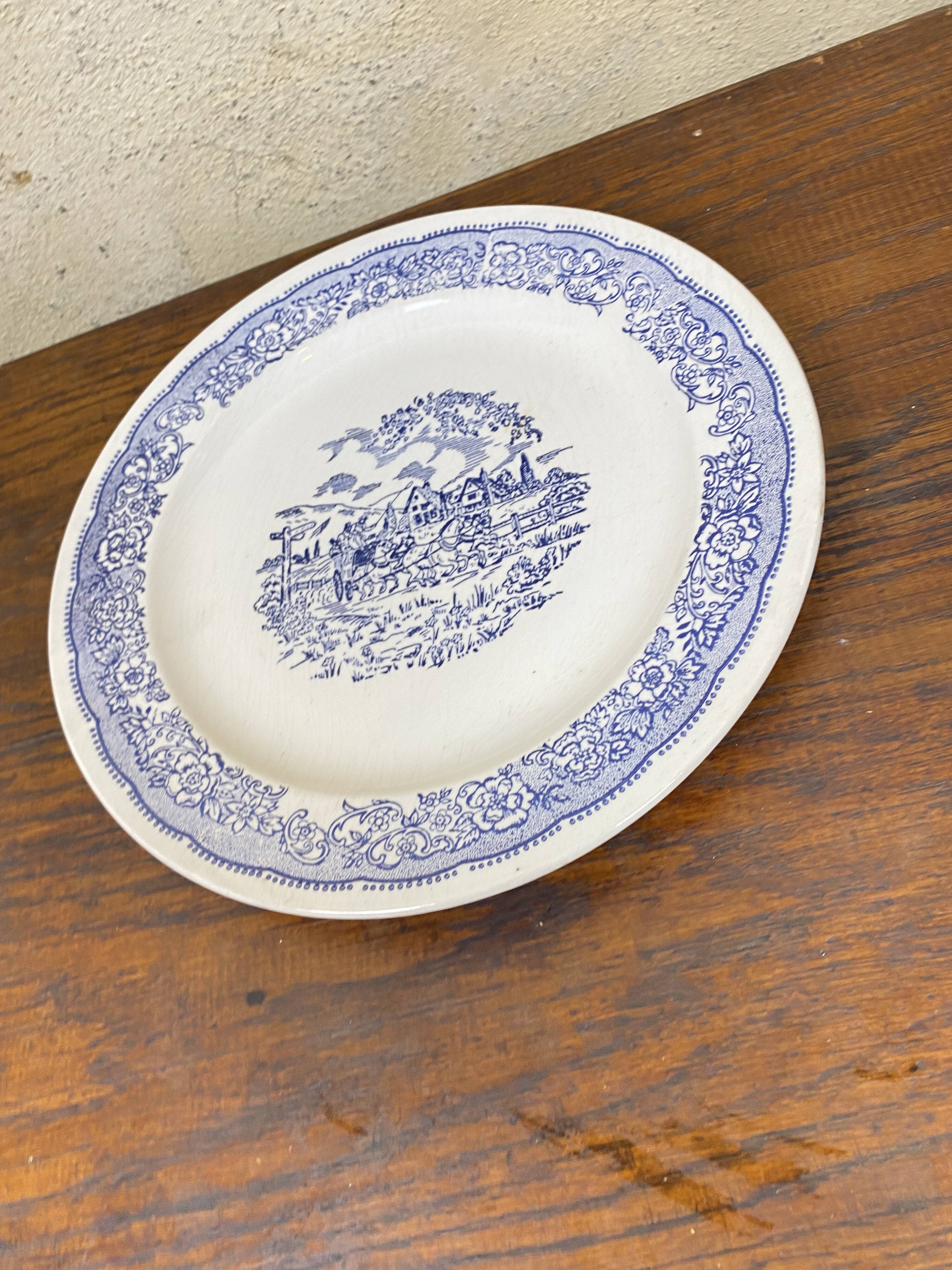 Large blue and white porcelain plate XX