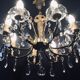 8 lights, crystal, bronze and brass chandelier