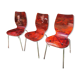 set of 3 vintage plexiglass chairs