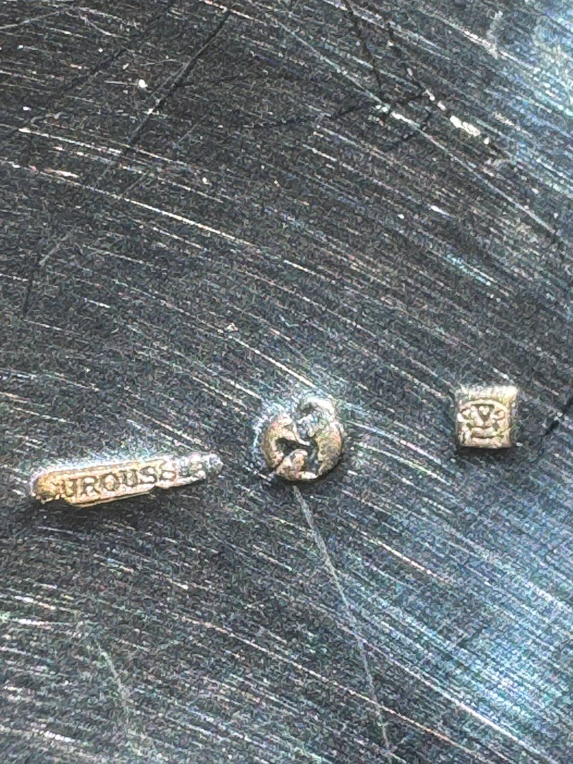 Two small dishes stamped Durousseau (Lyon)