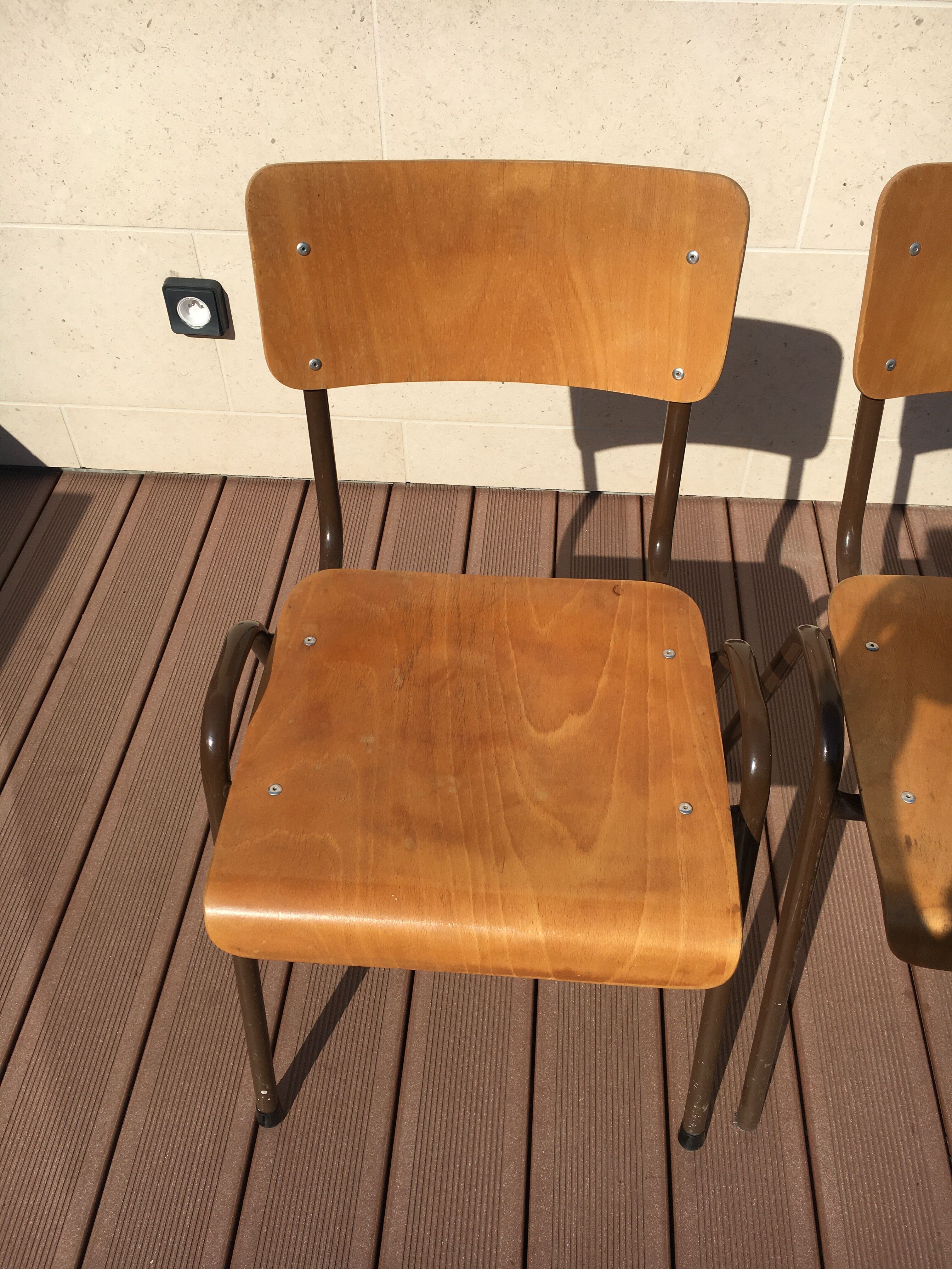Pair of Scandinavian schoolboy chairs