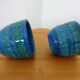 Italian Rimini Blue Ceramic Cachepots by Aldo Londi for Bitossi, 1960s, Set of 2