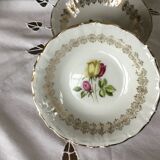 Porcelain cups, floral and gold decorations