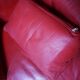 Vintage red leather Lounge Chair by Calia Italia, 1990s