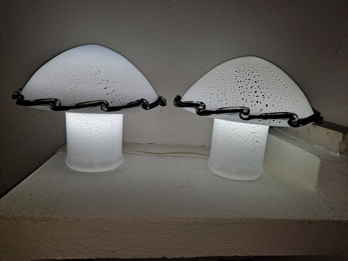 Paire  lampes de tables murano champignons