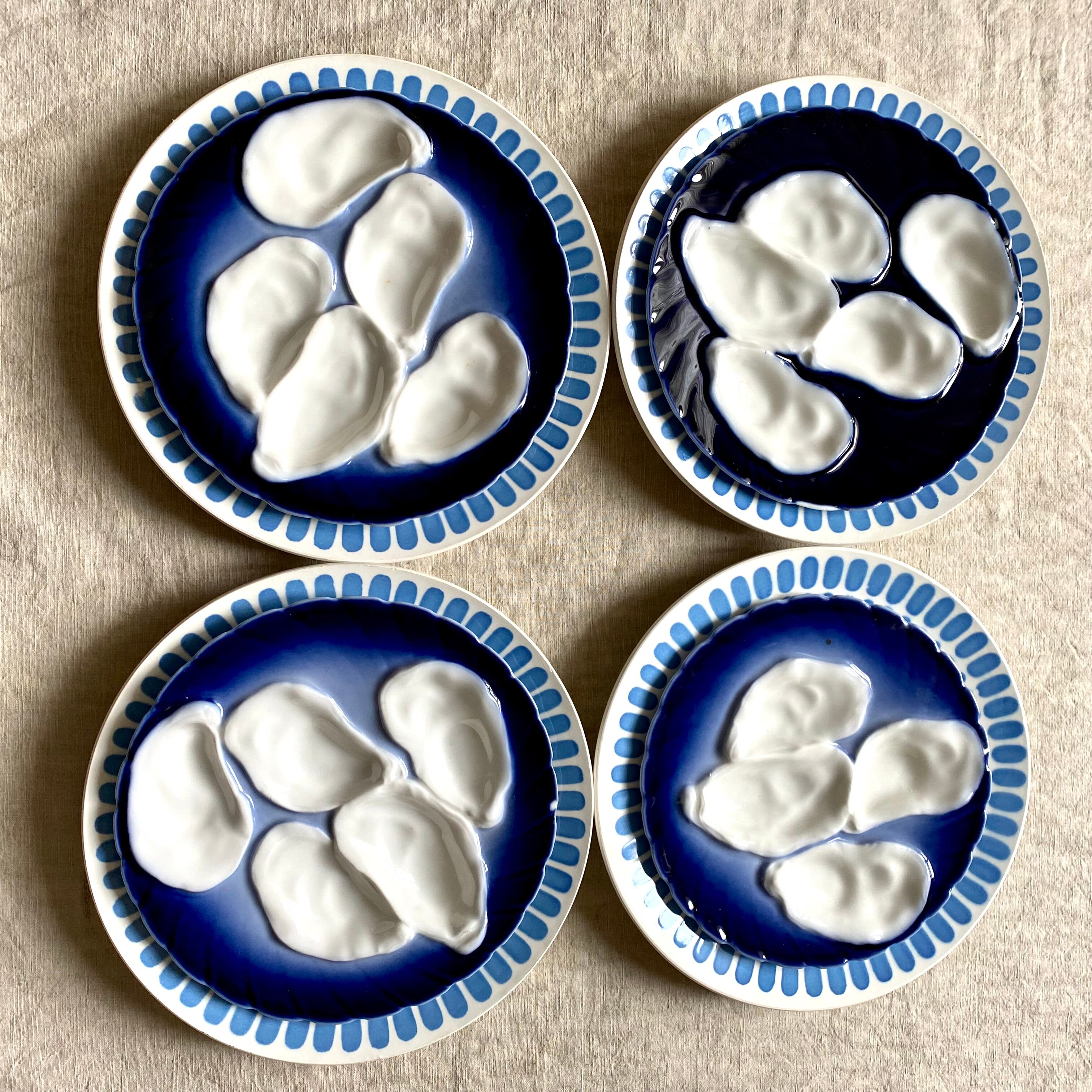 Porcelain oyster plates