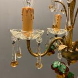 Italian Gold Gilded Murano Glass Fruit Chandelier
