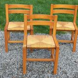 Set of 3 chairs from Regain in solid elm.