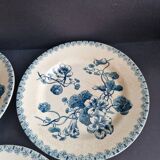 6 assiettes plates en terre de fer Gien modèle Capucines