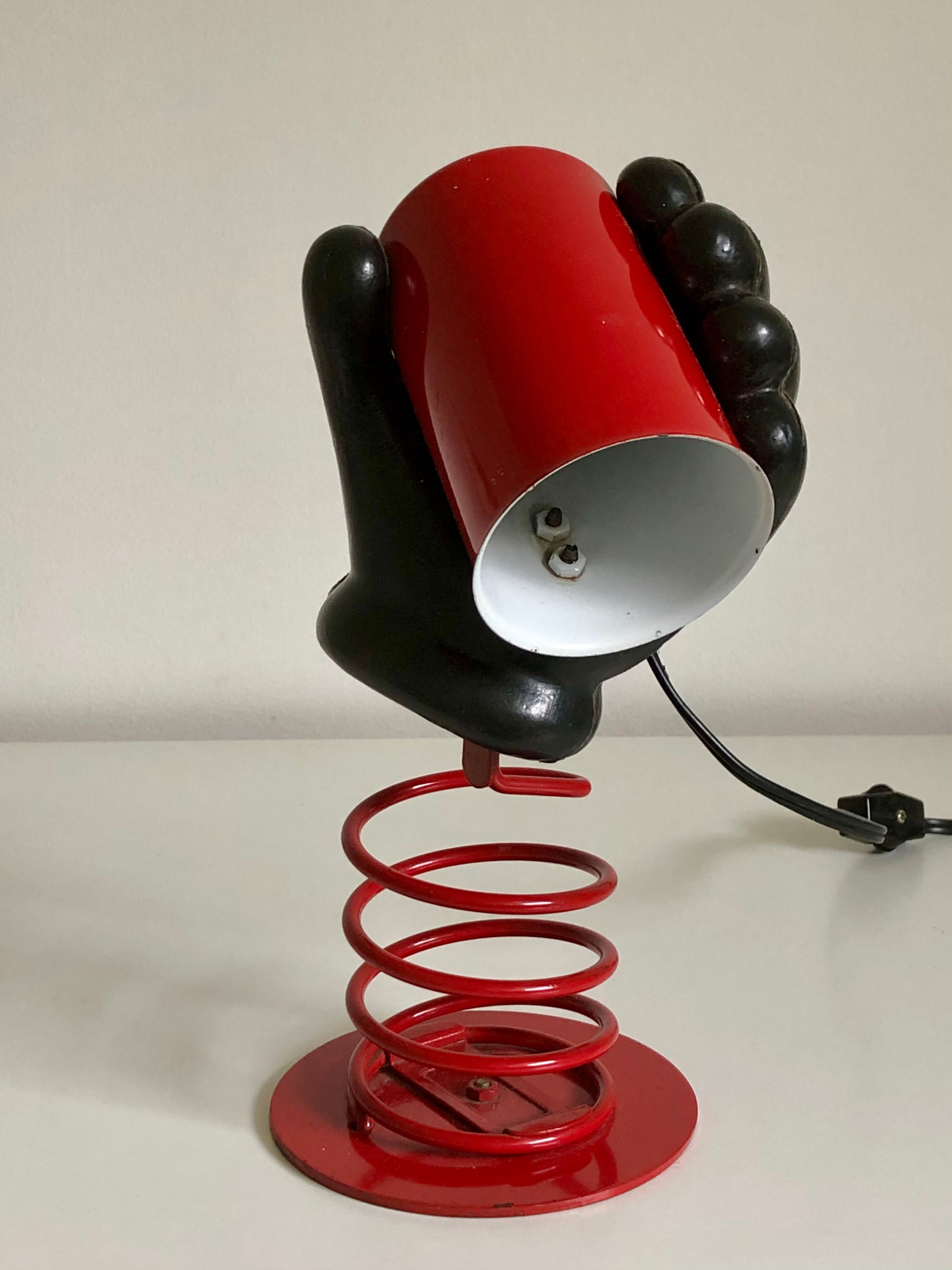 Hand lamp in lacquered and plastic metal, 1980