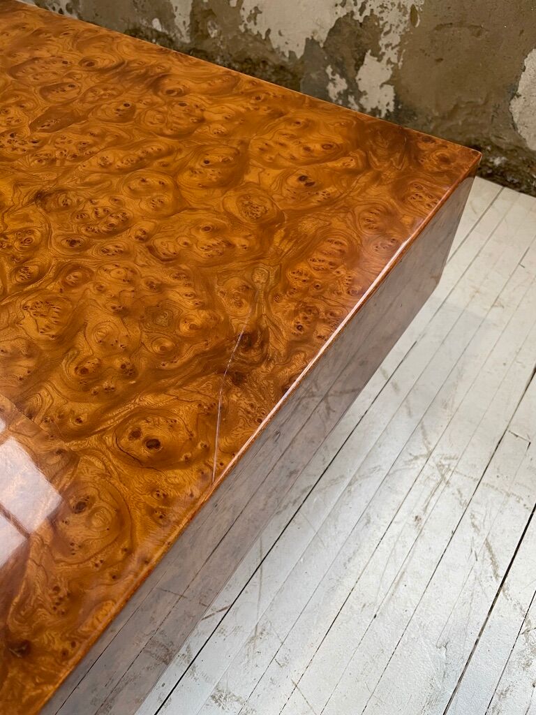 Italian coffee table elm magnifying glass