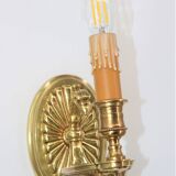 Pair of Gilt Bronze Wall Lamps, Directoire Style, Lucien Gau