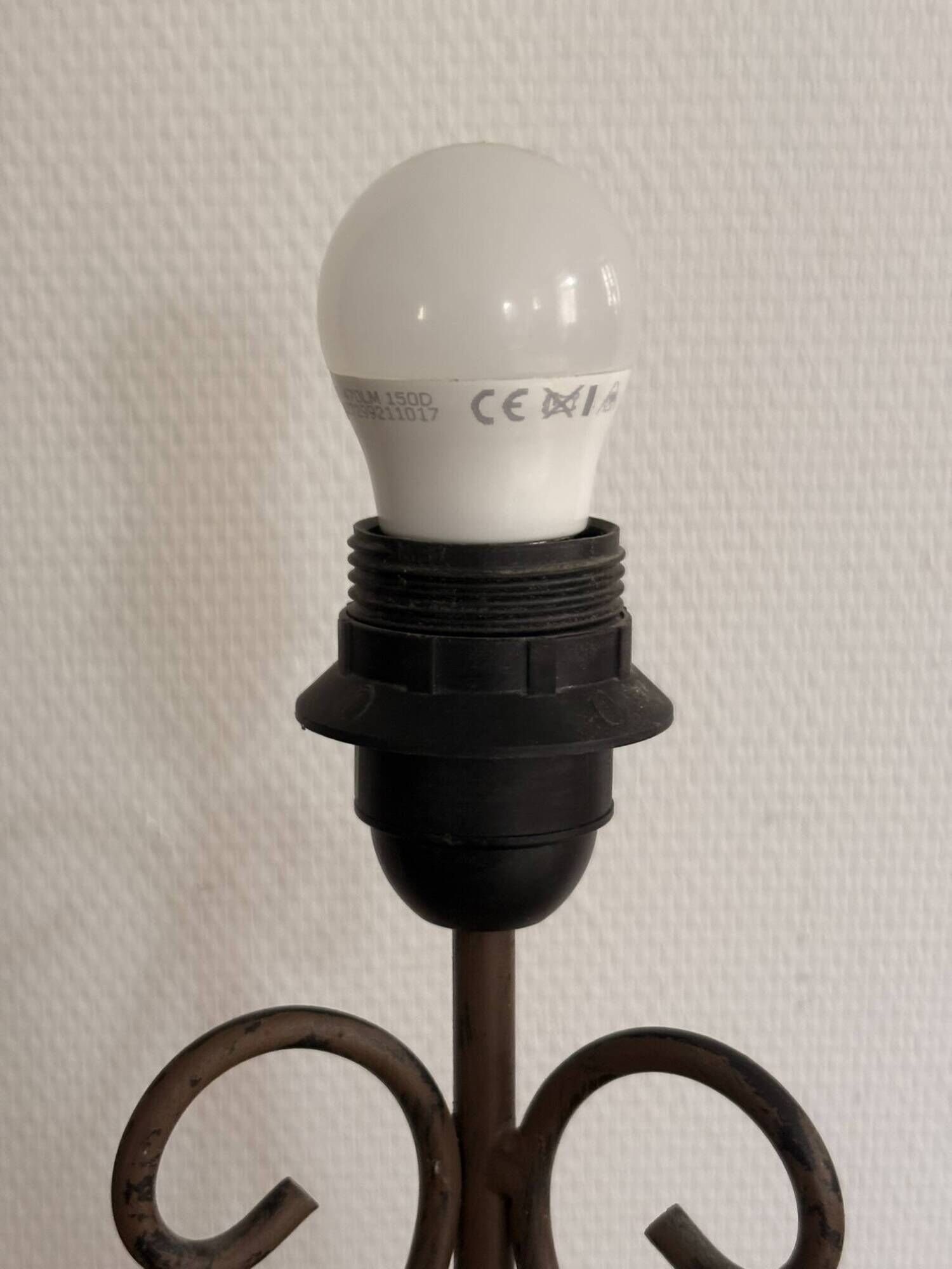 Table Lamp Wrought Iron Style Rustic Neoclassical Chic Art Deco Volutes