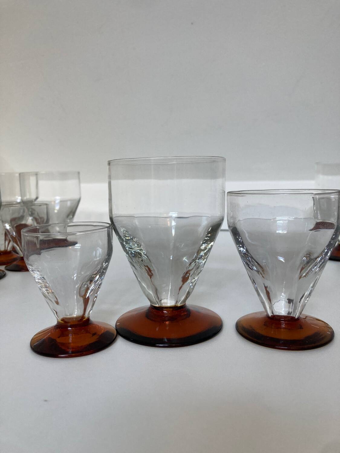 Set of Art Deco faceted glasses