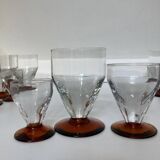 Set of Art Deco faceted glasses