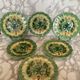 12 assiettes barbotine Sarreguemines décor vignes
