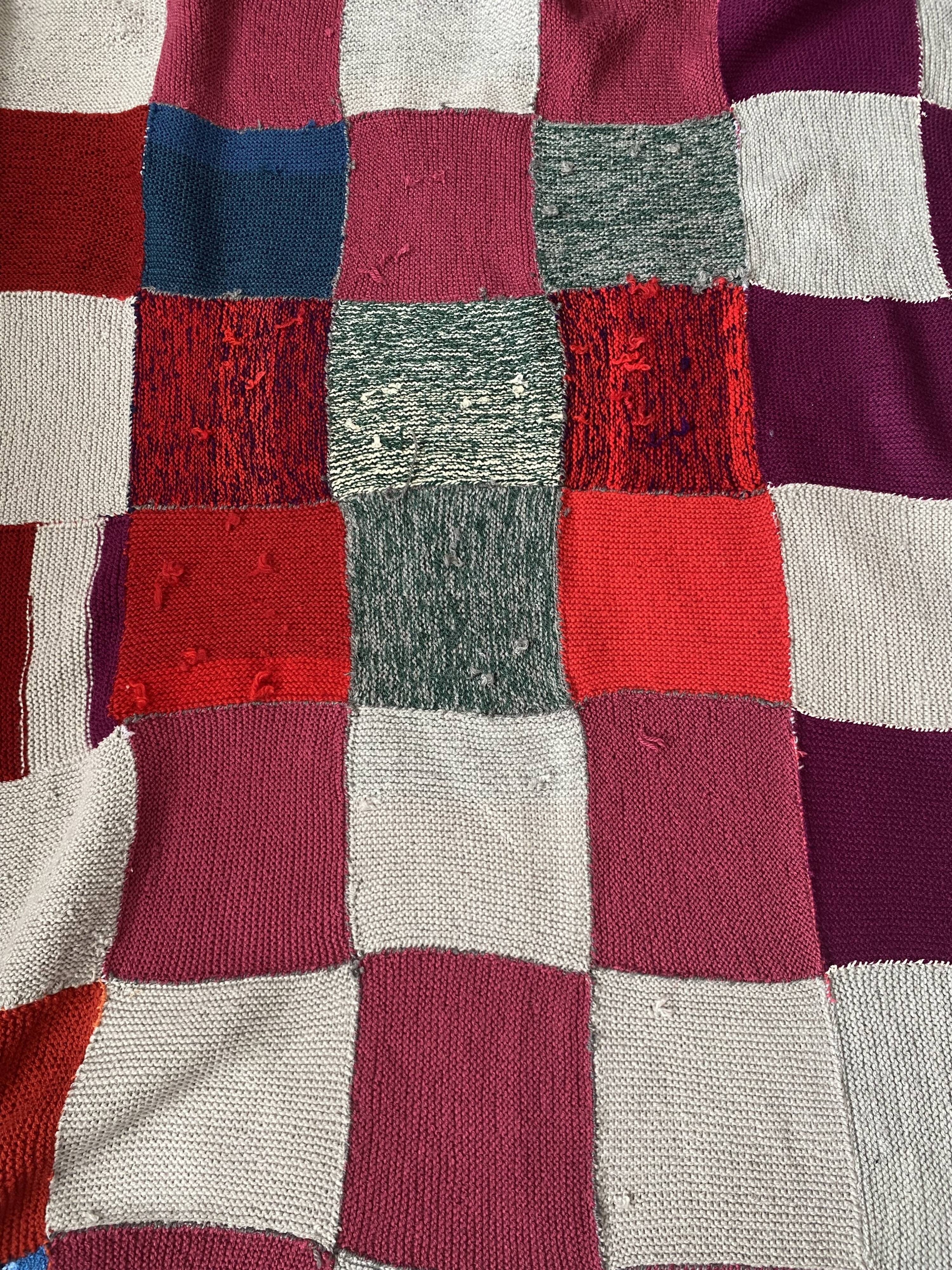 Wool patchwork plaid