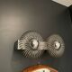 Pair of italian wall lamps vintage spring chrome , 1970