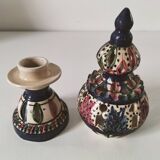 Openwork glazed ceramic candlestick-lantern – Tunisia, 1960s–1980s