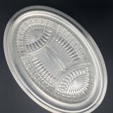 Plat en métal argenté avec coupelles compartimentées en verre
