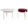 Vintage white stool and table, Denmark, 1960.
