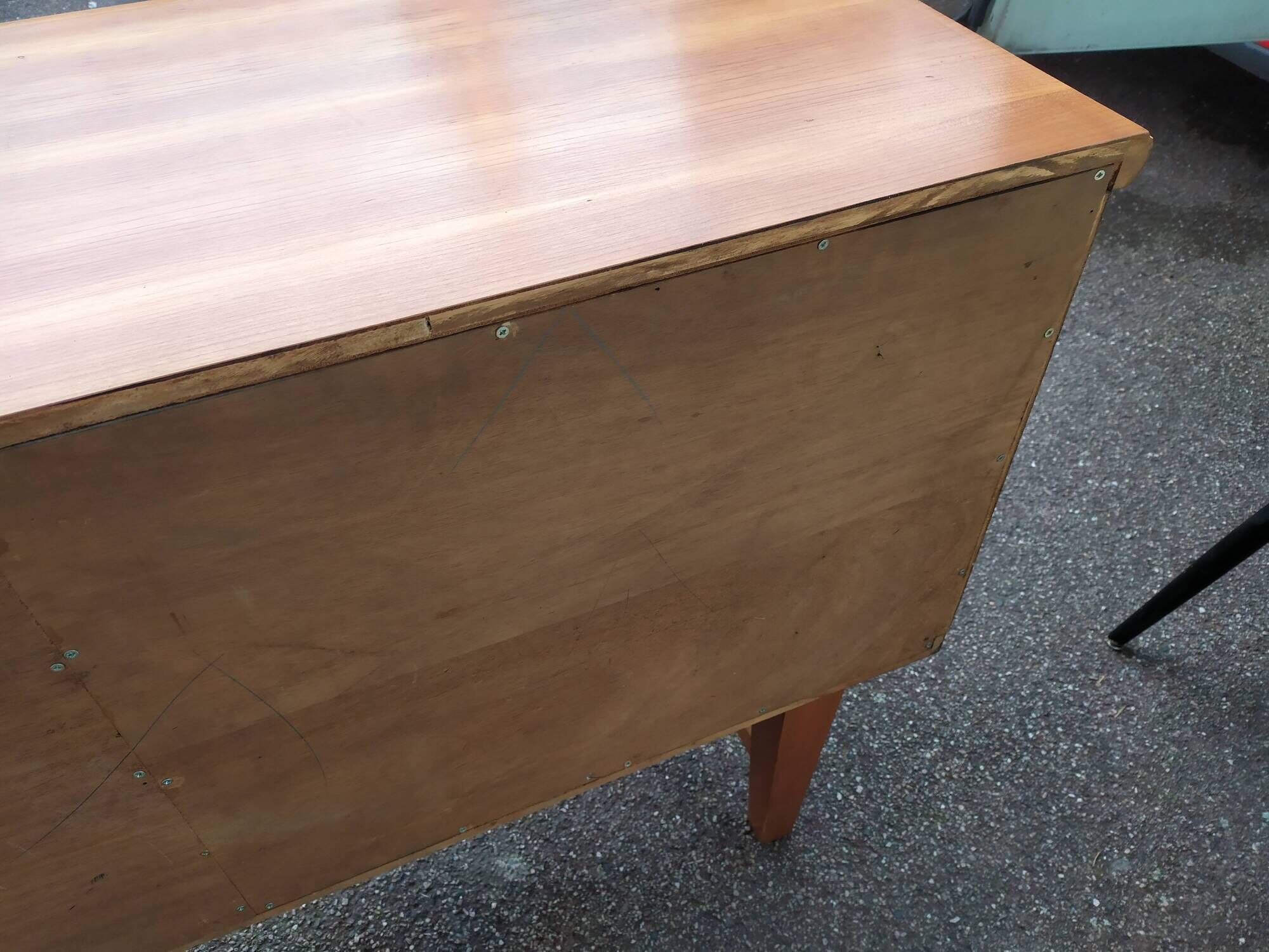 Vintage sideboard from the 50s and 60s in wood 245cm