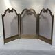 Vintage brass fireplace screen dimension: height -54cm- width -94cm-