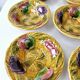 8 cups bowls + salad bowl vintage barbotine fruit sarreguemines