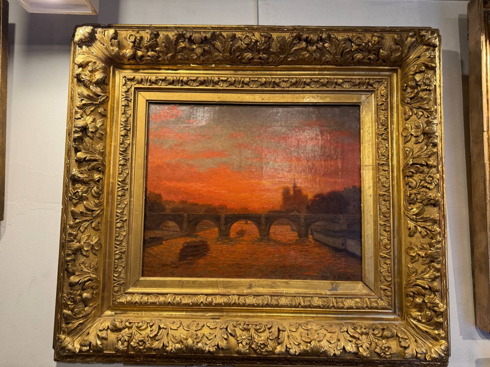 P. Druard: Sunset over Paris and Notre-Dame